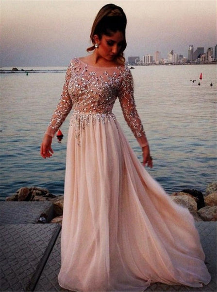 long sleeve prom dress